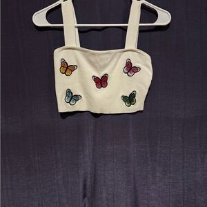 Rehab Lab Cream Textured Top